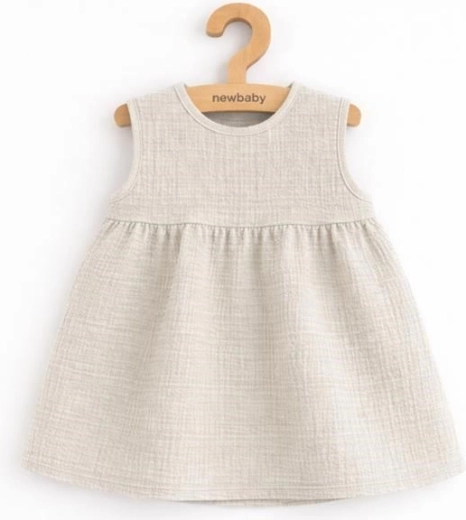 Robe bébé en mousseline New Baby Ella, effet lin, taille 62 (3–6 mois)