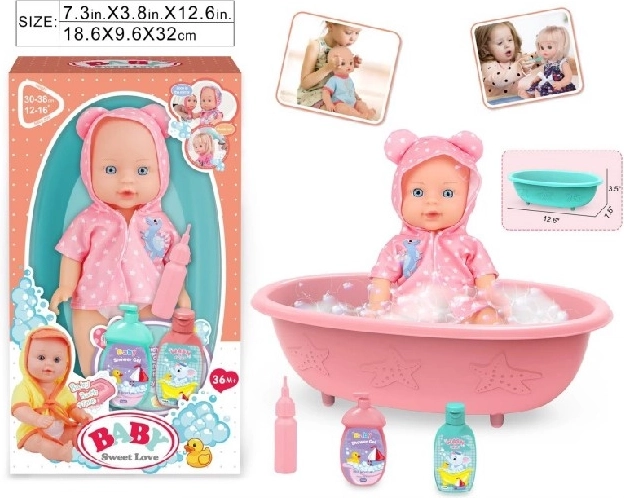 Poupée bébé Baby Sweet Love avec baignoire