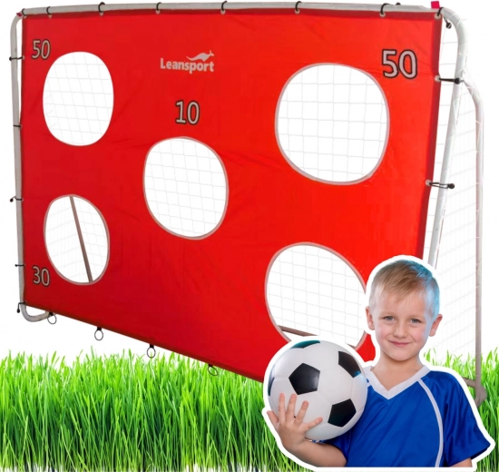 But de football d'entraînement avec filet cible rouge 213x152x75 cm