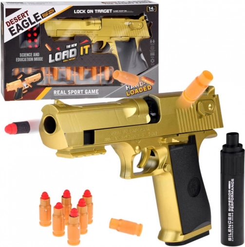 Desert Eagle doré de jouet avec silencieux