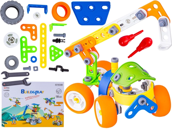 Jeu de construction flexible 167 pièces 10-en-1 avec outils