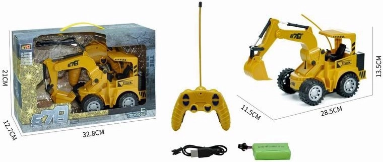 Pelle de chantier RC télécommandée 5 canaux avec recharge USB