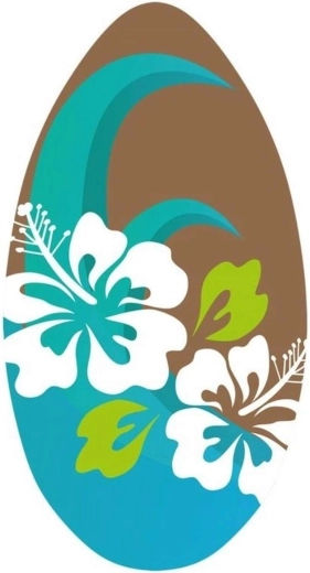 Skimboard en bois SportX à fleurs 96 cm