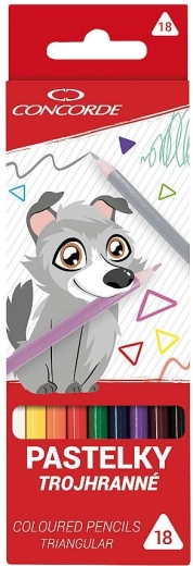 Crayons de couleur triangulaires CONCORDE, 18 couleurs
