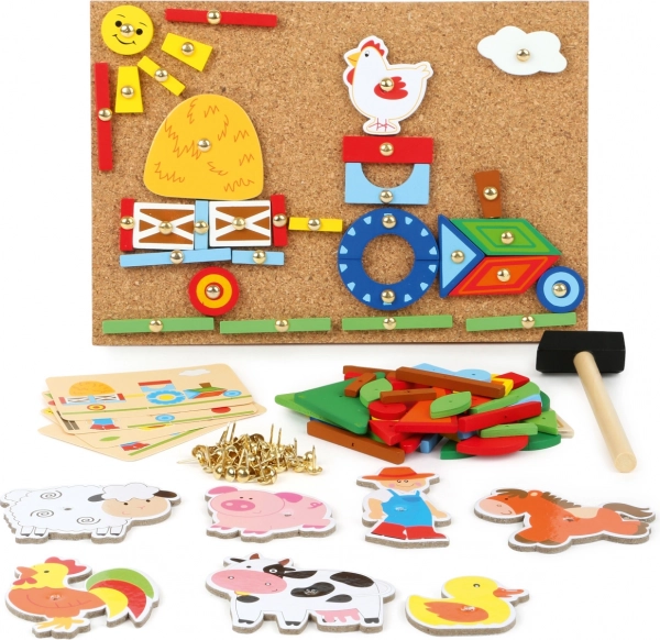 Clous créatifs À la ferme – mosaïque en liège pour enfants