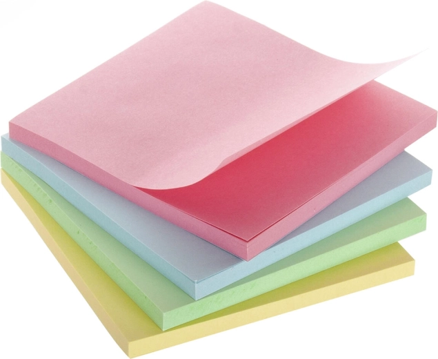 Blocs autocollants 7,5 × 7,5 cm, mix de couleurs (4 × 50 feuilles)