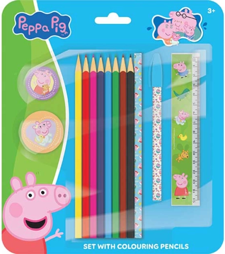 Set d’écriture et de dessin Peppa Pig avec crayons de couleur