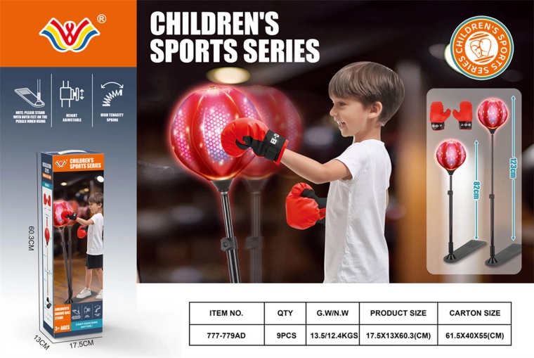 Set de boxe pour enfants avec support réglable et accessoires