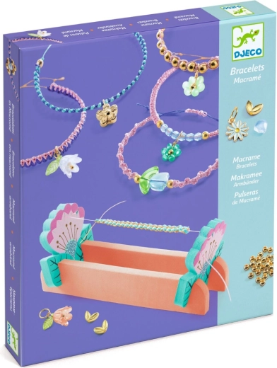 Djeco kit créatif macramé et bracelets à perles – bleus