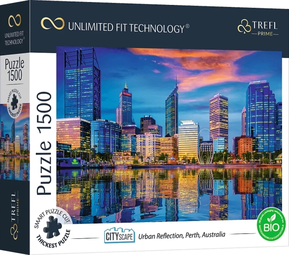 Puzzle TREFL UFT Cityscape – reflet de la ville de Perth, Australie, 1500 pièces