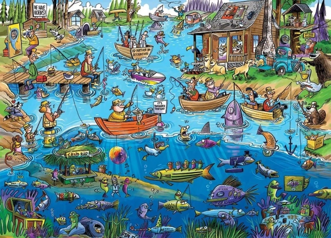 Puzzle Cobble Hill DoodleTown : À la pêche 1000 pièces