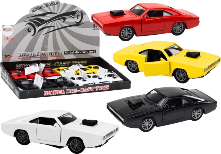 Voitures à rétrofriction 1:32 Lumières Son Métal Blanc Rouge Noir Jaune