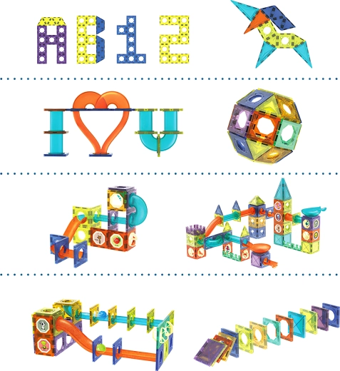 Constructions créatives 2D et 3D et pistes à billes