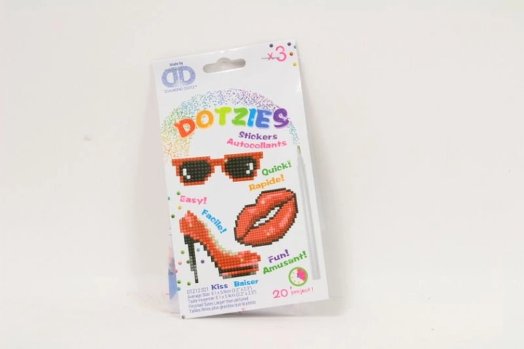 Diamond Dotz Kiss – kit d’autocollants pour peinture diamant (3 pcs)