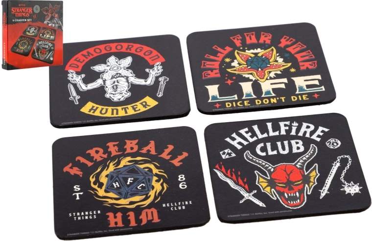 Set de sous-verres en liège Stranger Things 4 Hellfire Club - 4 pièces