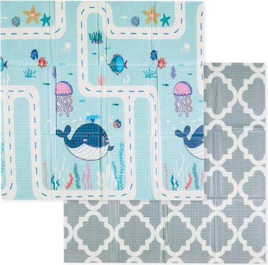 Tapis de jeu pliable Petite&Mars Campy L 130 × 200 cm animals & hexagon