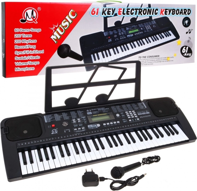 Clavier électronique avec microphone pour enfants 5+ MP3 Métronome Radio USB