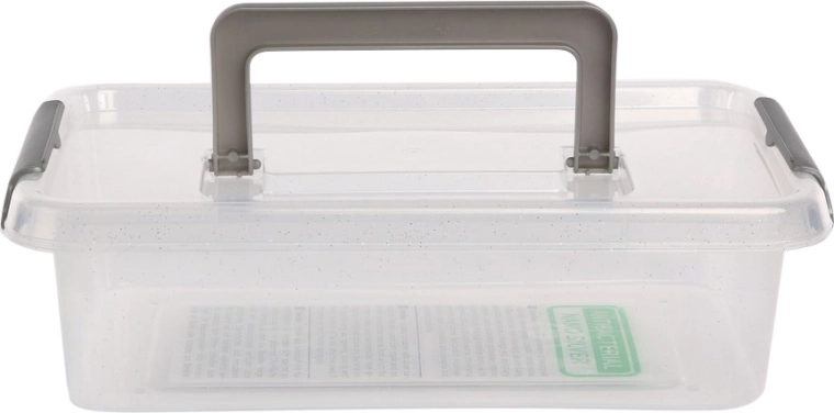 Boîte de rangement antibactérienne avec couvercle et poignée 3,1 l (29 × 20 × 8 cm)
