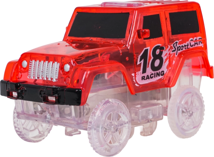 La voiture LED brille dans le noir