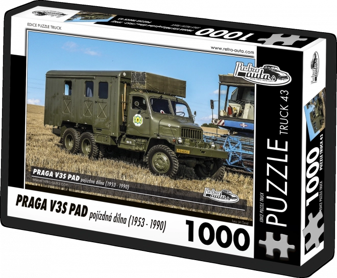 Puzzle Retro Voitures - Praga V3S PAD atelier mobile (1953 - 1990) 1000 pièces