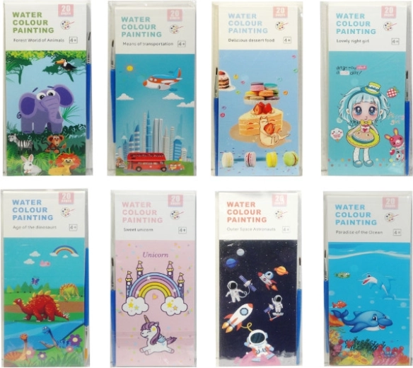 Coloriages à l’eau – set de 20 feuilles avec motifs d’animaux et de véhicules