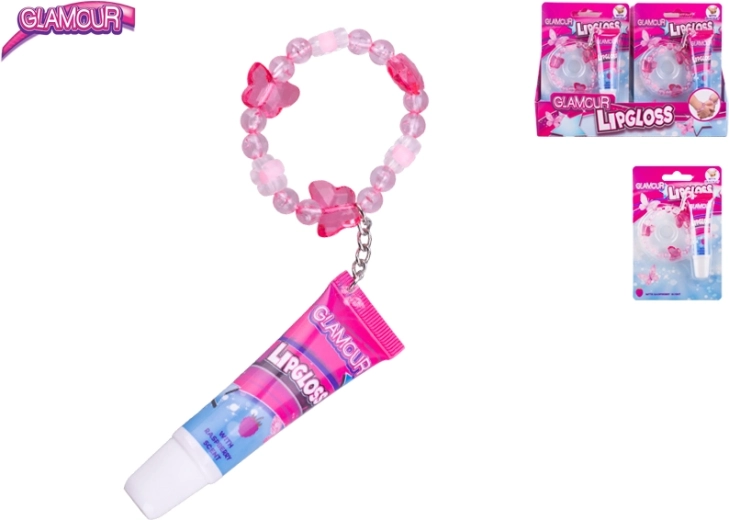 Gloss à lèvres Glamour goût framboise avec pendentif 12 ml