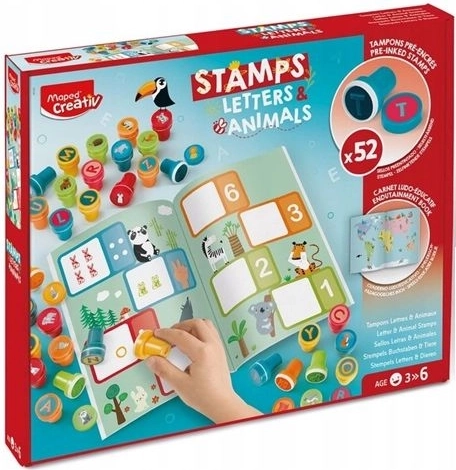 Série de tampons colorés Creativ – lettres et animaux