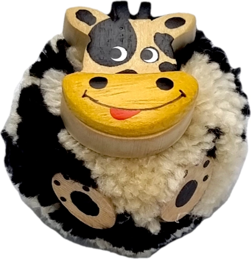 magnette en bois vache avec pompon 2Kids Toys