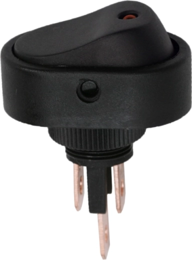 Interrupteur à bascule noir avec LED rouge