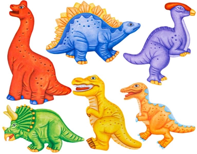 6 magnets dinosaures à mouler et à colorier
