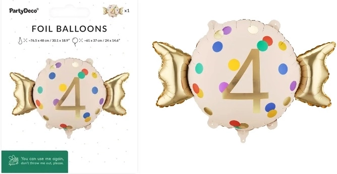 Ballon en aluminium en forme de bonbon, assorti, 61 × 37 cm