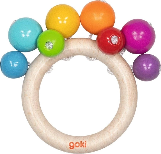 Anneau tactile avec perles arc-en-ciel - 1 pièce
