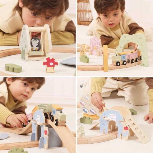 Bois sûr et douces couleurs pastel