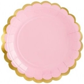 Assiettes en papier jetables rose clair 18 cm - 1 pièce