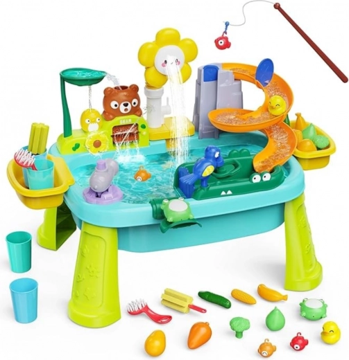 Table à eau Woopie 4en1 – pêche, toboggan, fleur, jeu d’eau