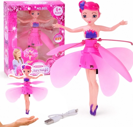 Fée volante – poupée interactive avec capteur de paume et lumière 19 cm - 1 pièce
