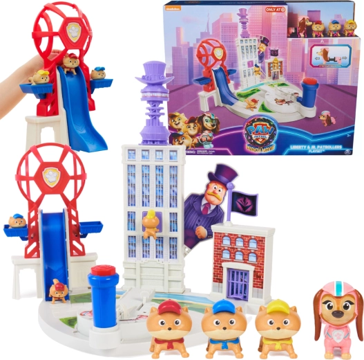 La Pat' Patrouille : La Super Patrouille, le film – coffret de jeu Liberty et les jeunes chiots