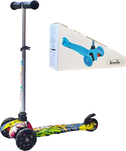 Trottinette tricycle pour enfants Graffiti avec roue lumineuse
