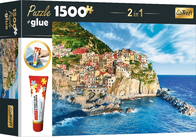 Ensemble de puzzle Manarola, Ligurie, Italie 1500 pièces avec colle