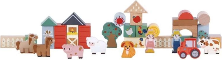 FREEON Free2Play cubes en bois ferme 36 pièces