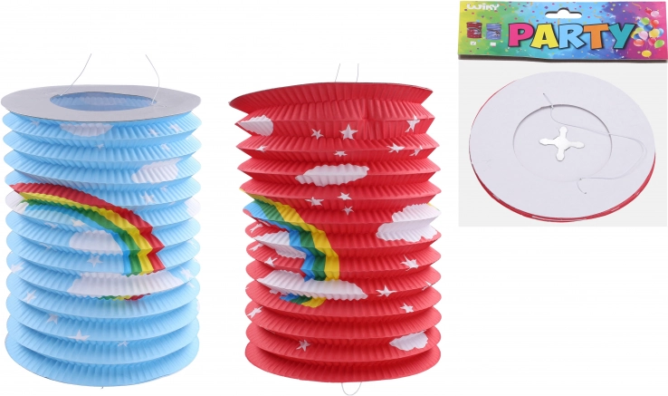 Lampion cylindre Arc-en-ciel 15 cm
