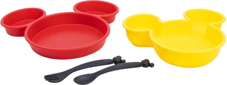Grande set de repas enfant Stor 4-en-1 Mickey Mouse rouge/jaune