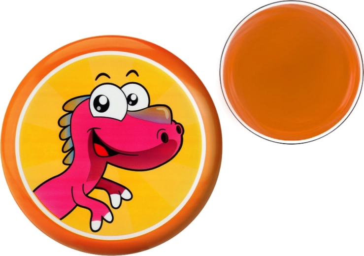 Assiette volante avec dinosaure orange 20 cm