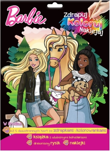 Barbie : coffret avec cartes à gratter, coloriages et autocollants