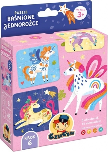 Puzzle – licornes de contes de fées (5 x 9 pièces)