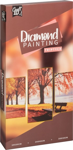 Peinture diamant sur châssis – paysage, triptyque 40 × 20 cm + 30 × 20 cm