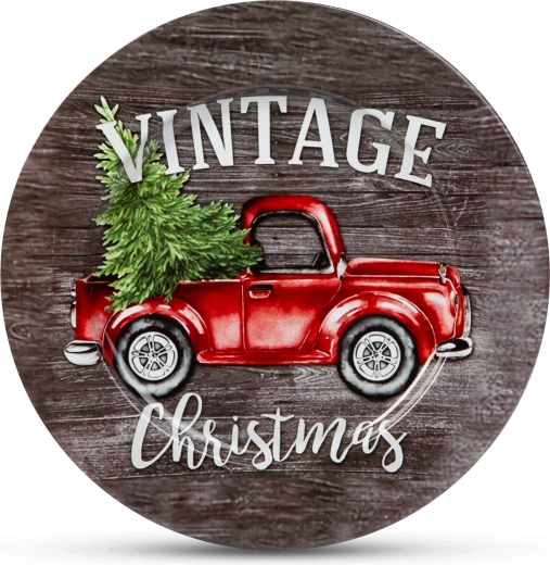 Plateau métallique de Noël Vintage 33 cm