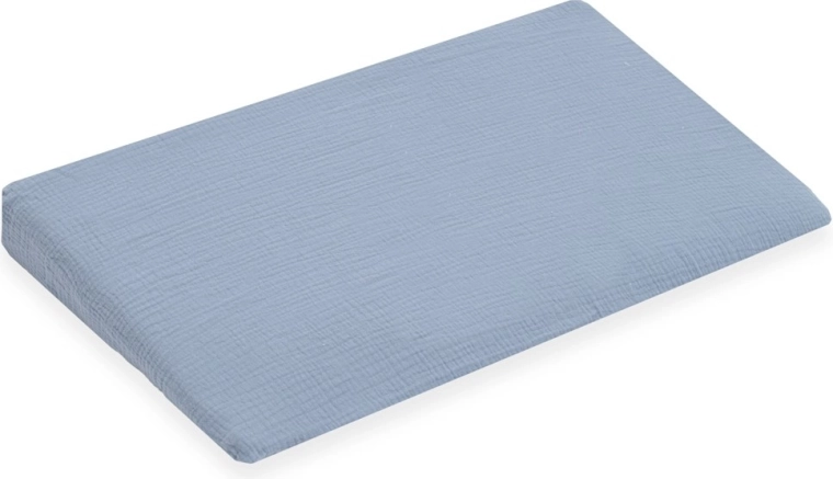 Housse en mousseline pour coussin bébé – plan incliné NEW BABY Standard 59×37 cm, bleu