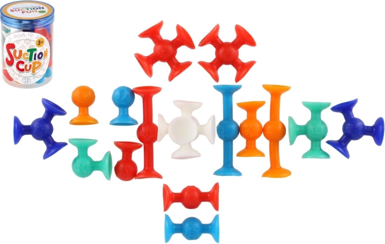 Jeu de construction en silicone avec ventouses dans une boîte