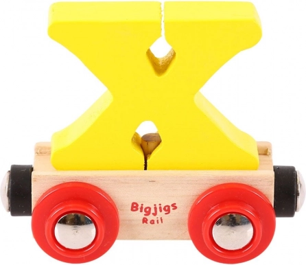 Wagonnet en bois avec la lettre X - Bigjigs Rail